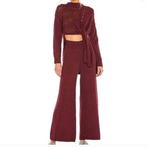 Free People Deep Burgundy Knit Sweater